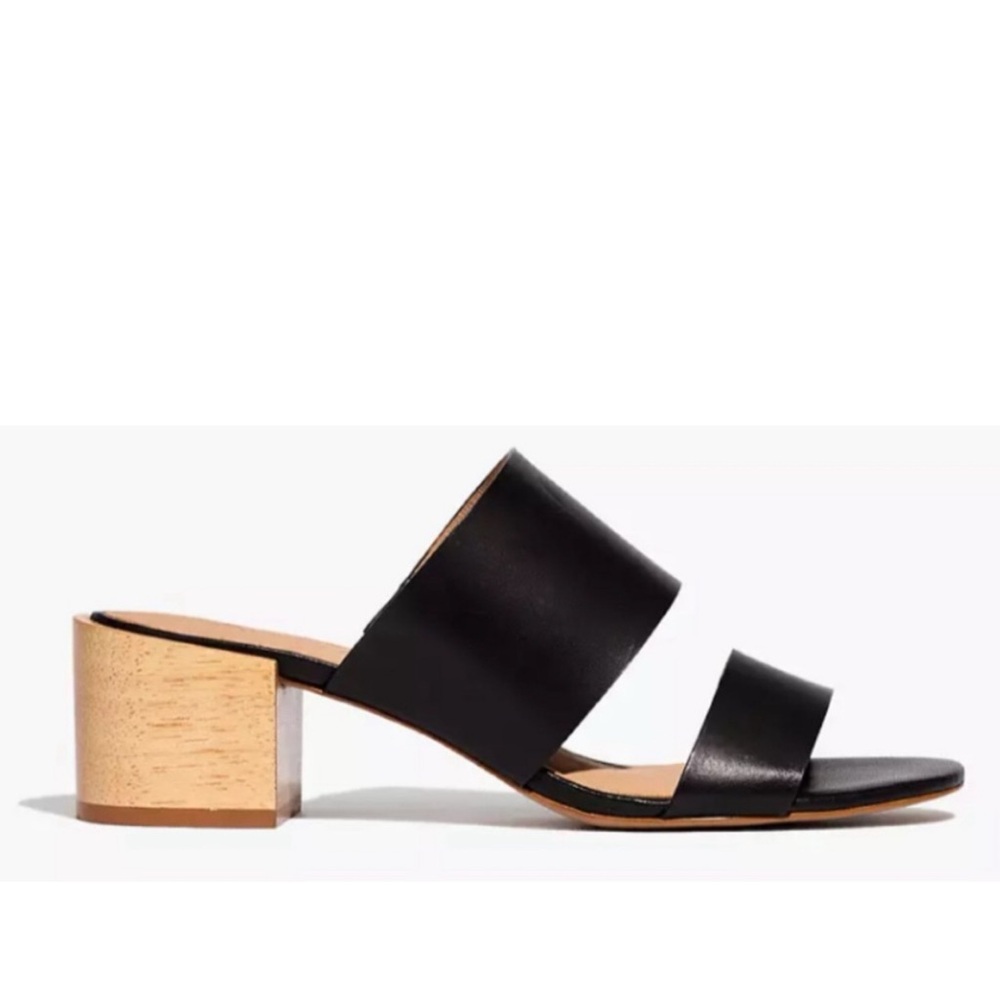 Madewell Leather Kiera Mule Strappy Black Sandal Sz 7 - Picture 2 of 13